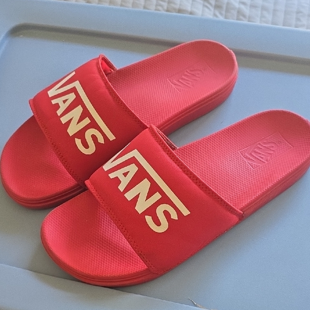 Vans Bold Red Slide Sandals